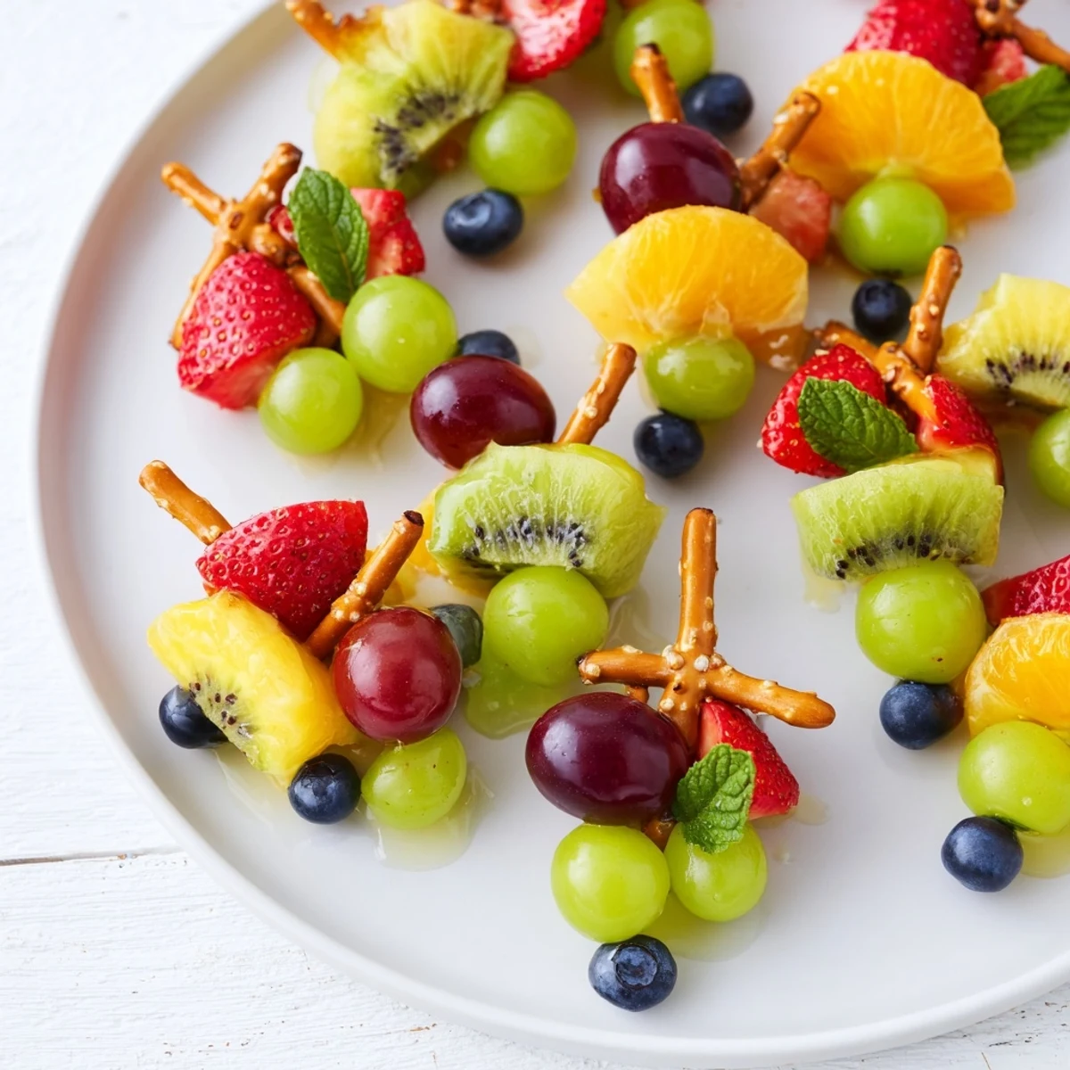 Vibrant Ornament Fruit Medley, a festive dessert, is piled high with fresh, colorful berries arranged like holiday ornaments.