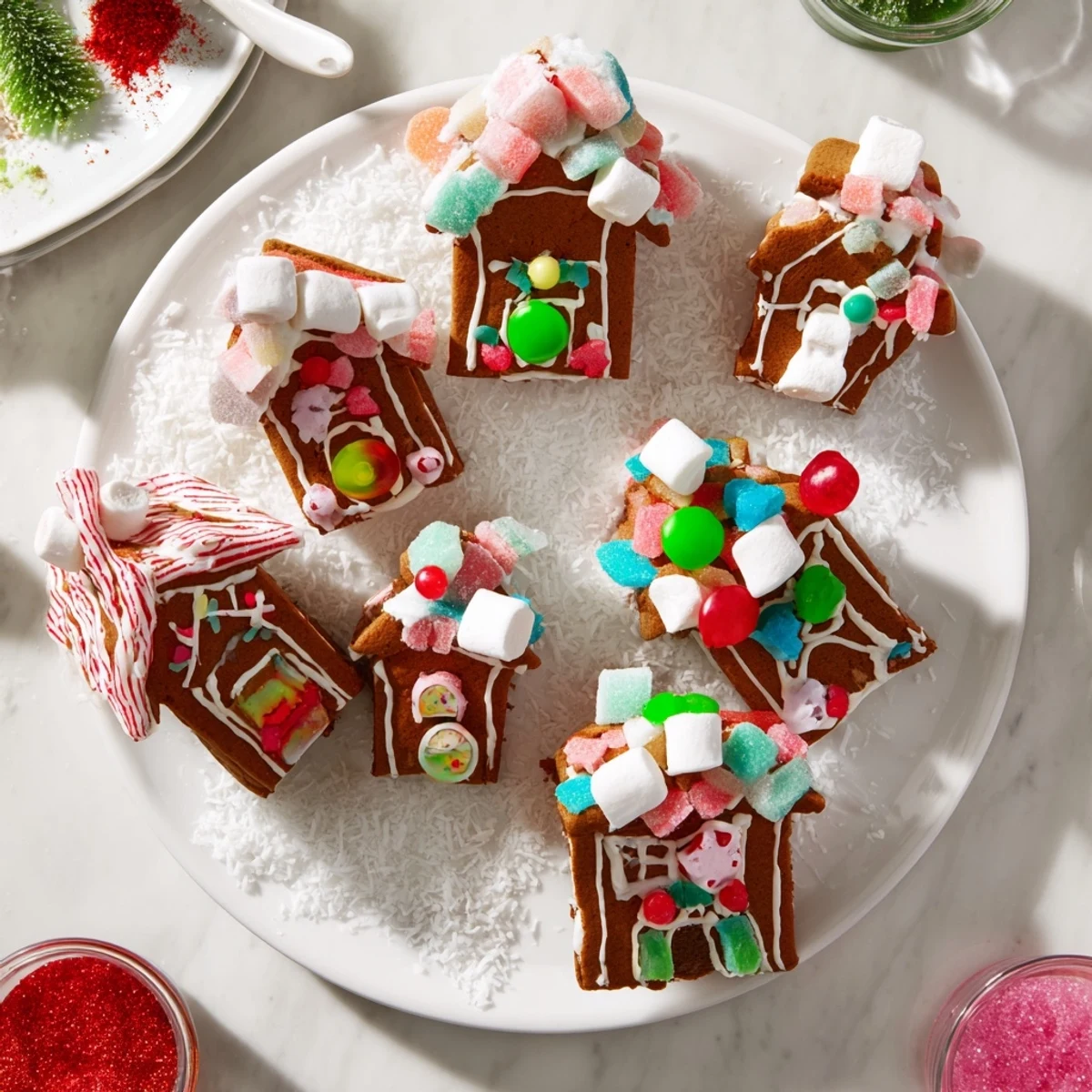 Imagine the joy of building on this Gingerbread House Board, decorated with candy and fragrant gingerbread pieces.