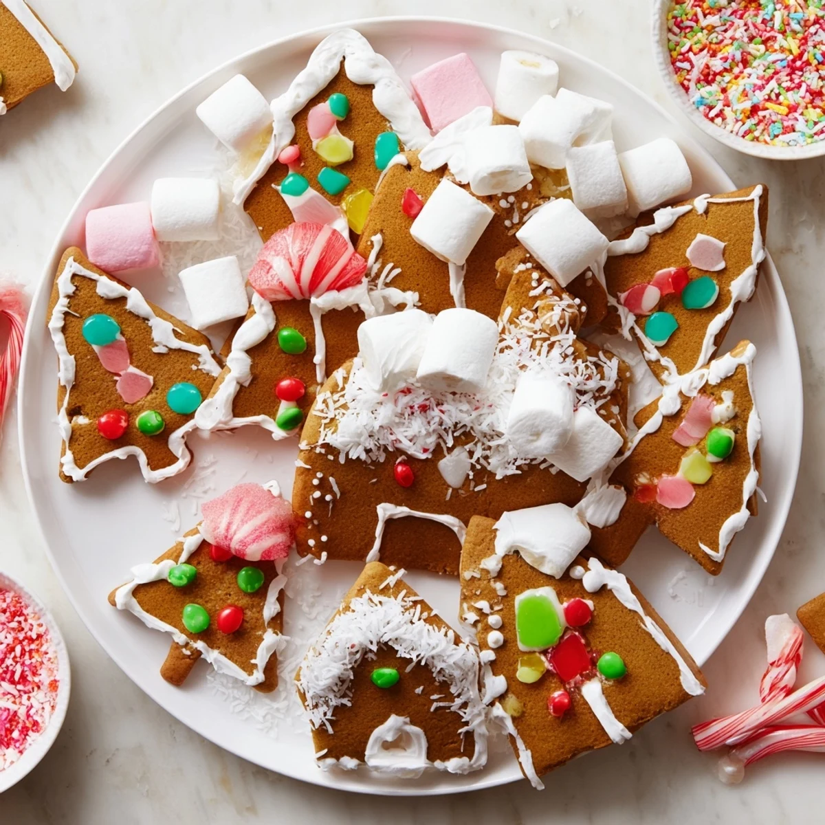 This Gingerbread House Board offers a delightful array of textures and flavors, perfect for a holiday get-together.