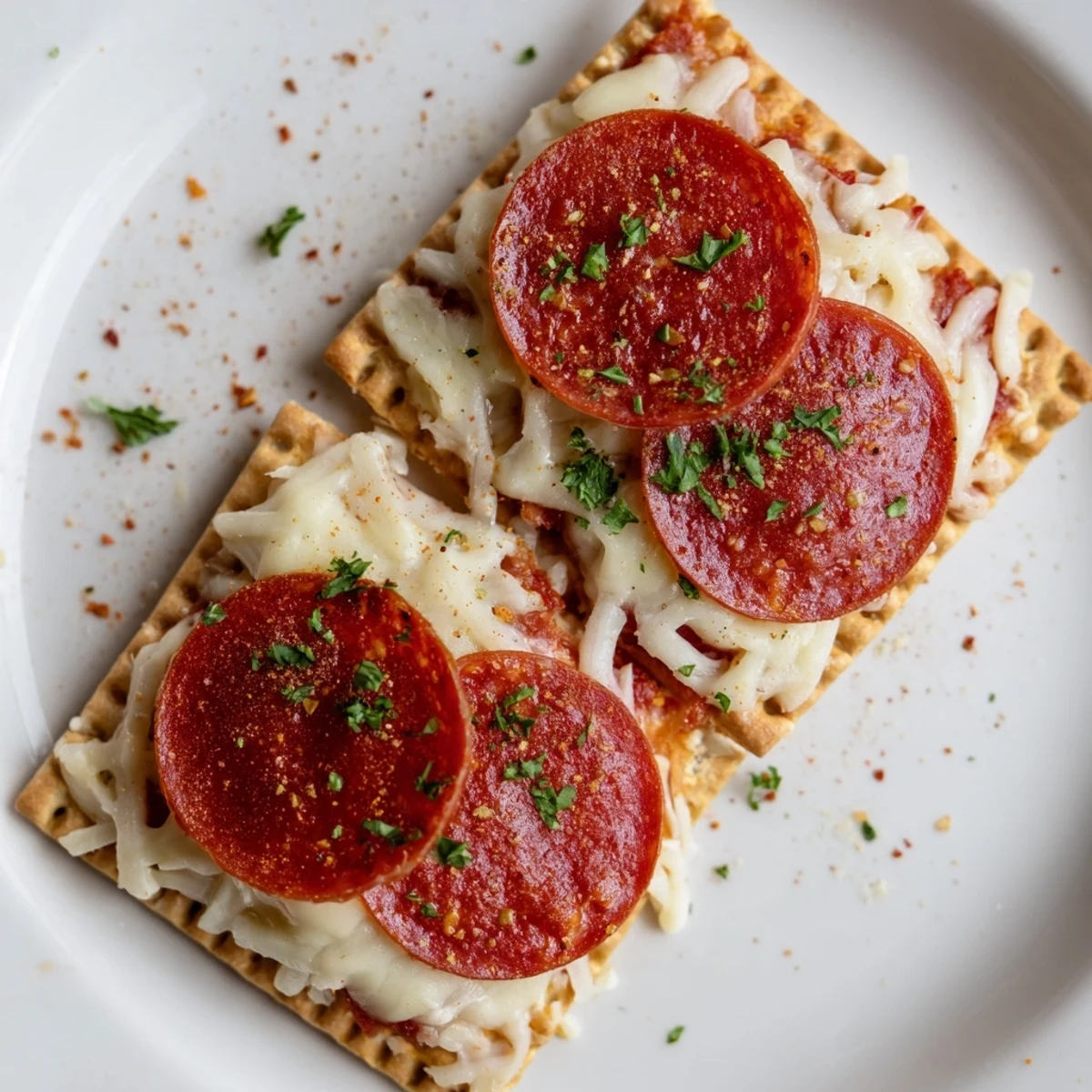 Pepperoni Stacked Square Crackers