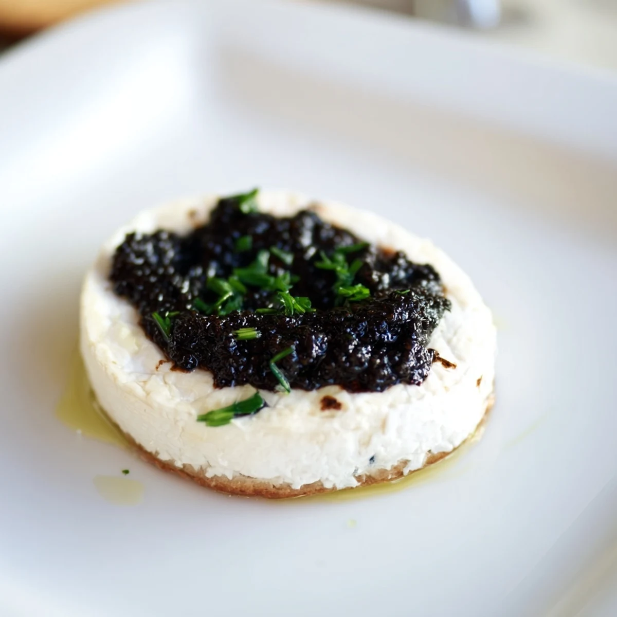 A close-up view presents the beautiful The Victorian Cameo, a vegetarian appetizer ready to be enjoyed.