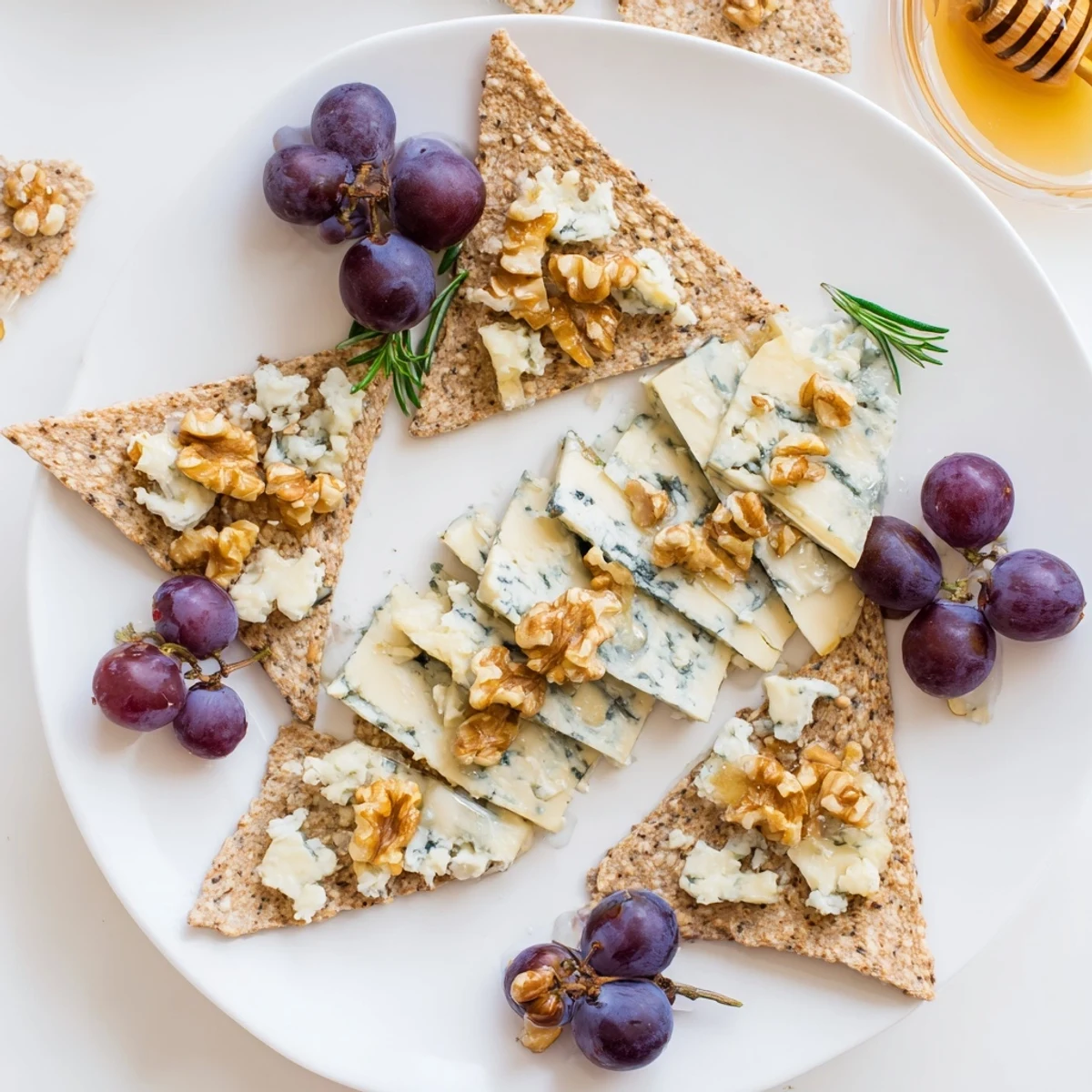 This elegant The Blue Ridge Mountains platter shows blue cheeses arranged like majestic peaks with figs.