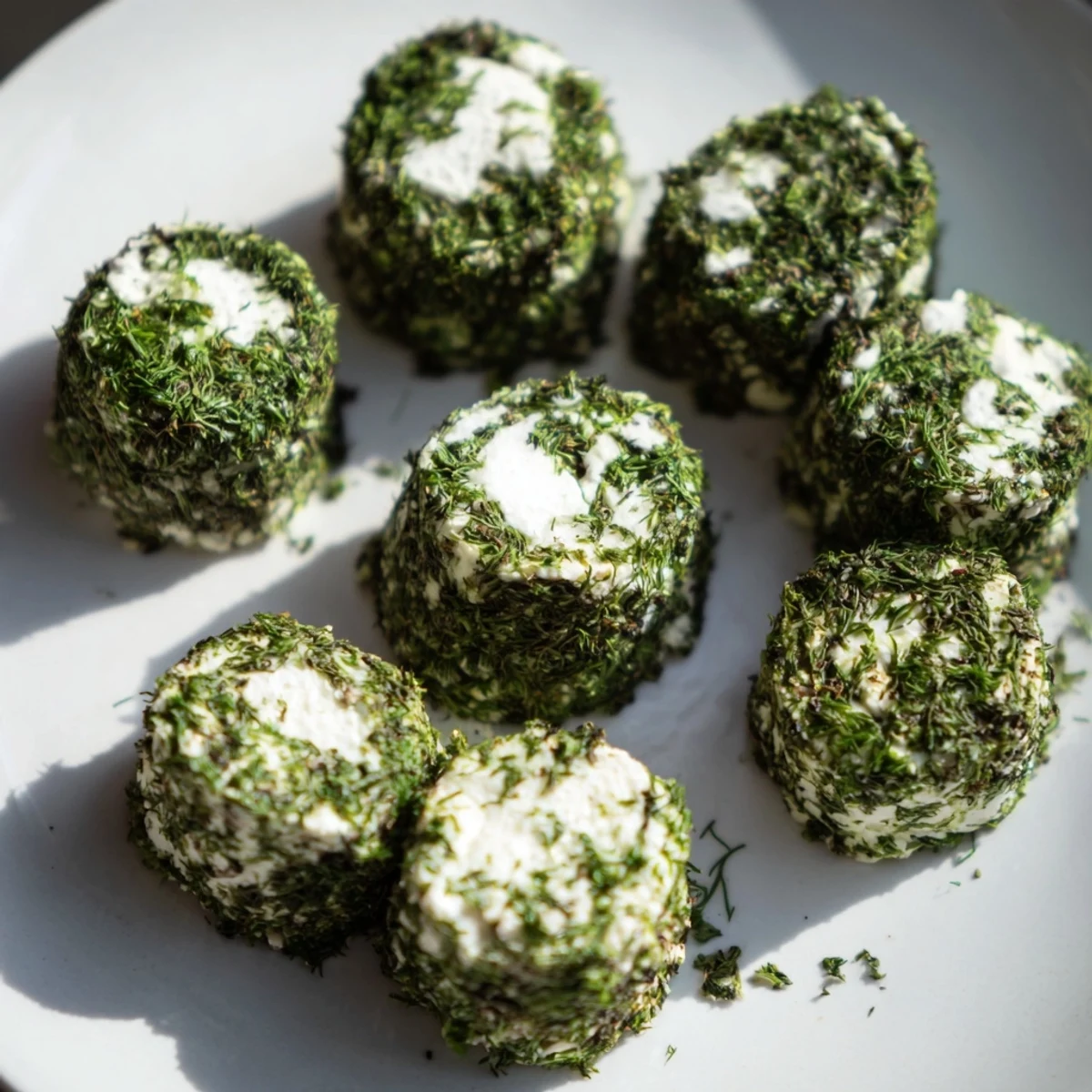 Goat cheese "Mossy Stone" appetizers, a unique and flavorful cold appetizer for your cheese platter.