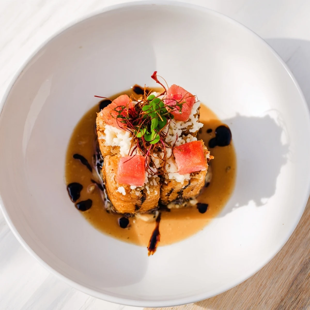 Creamy, cheesy, and savory – these delightful Marry Me Chicken Sushi Bake Cups look incredibly delicious.