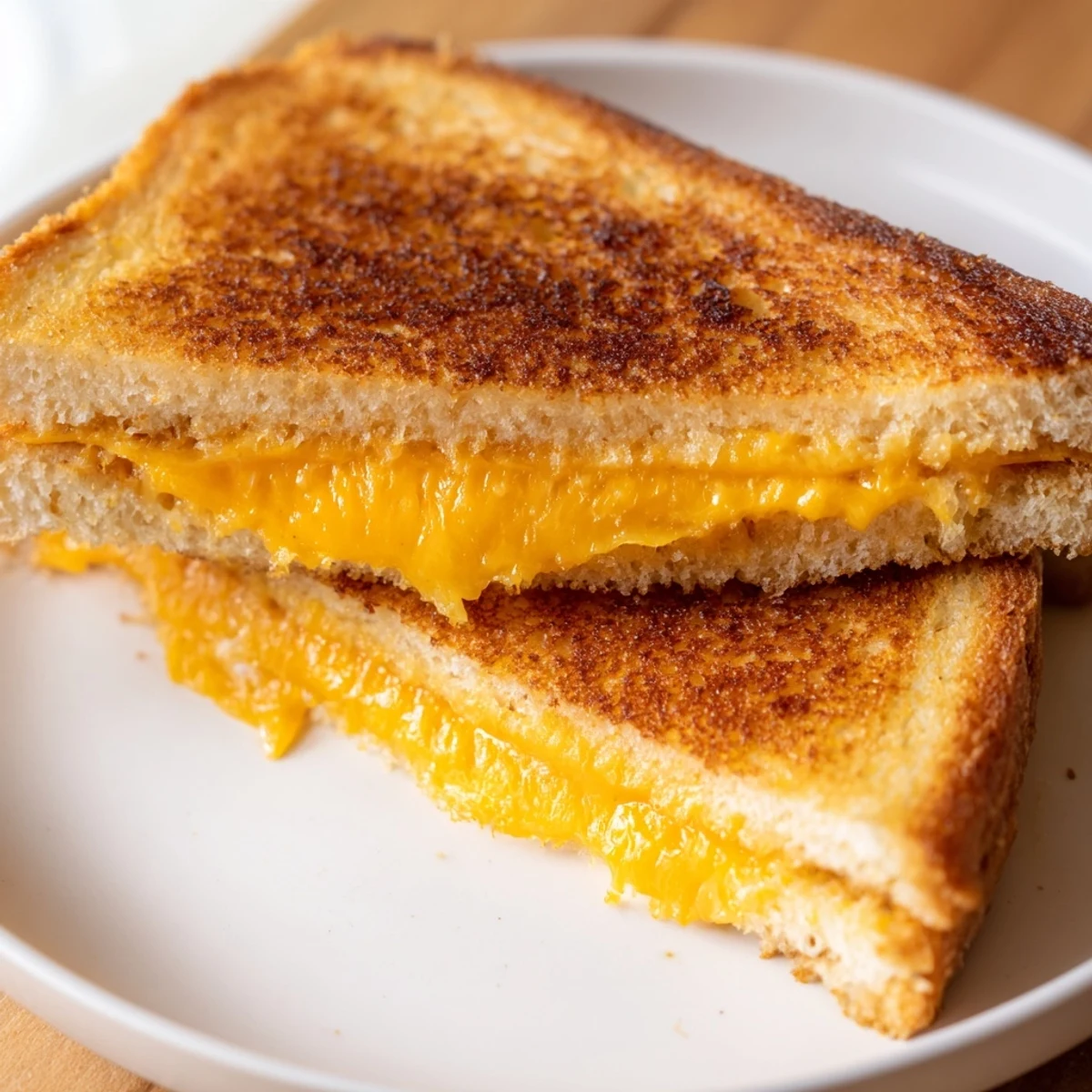 Imagine a warm, golden-brown air fryer grilled cheese sandwich, ready for a comforting, cheesy bite.