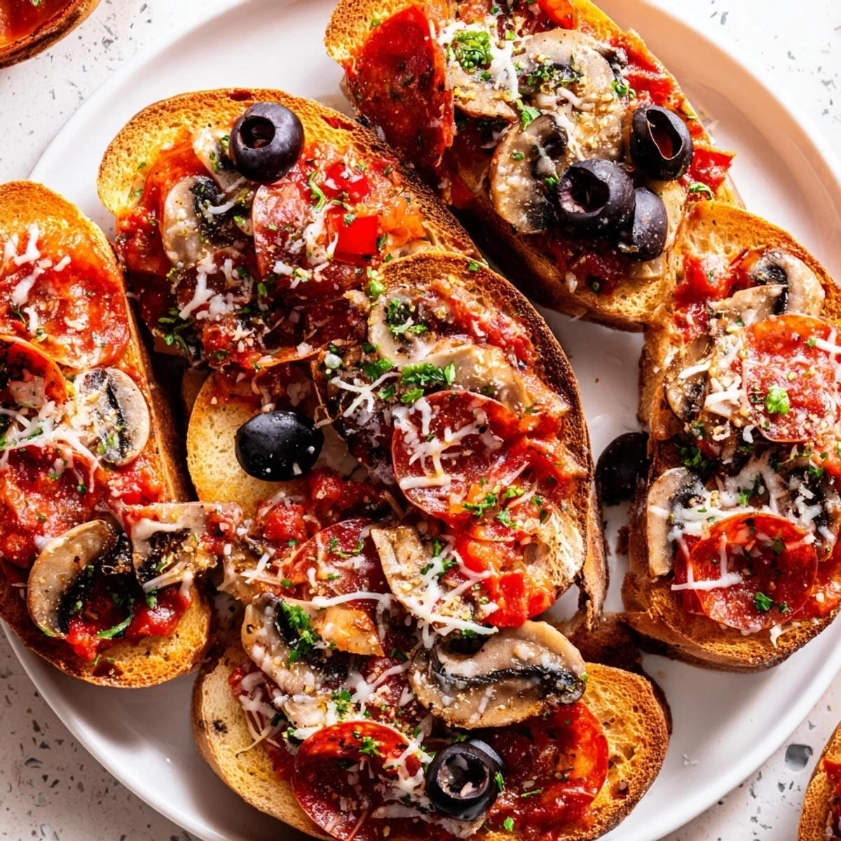 Perfectly toasted Air Fryer Pizza Toast boasts layers of cheese, herbs, and toppings for a quick, yummy meal.