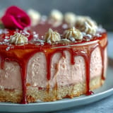 Elegant pink cake, swirled with rosé buttercream and shimmering gold cascade.