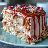 A pink rosé velvet cake topped with cascading gold drip looks sophisticated.