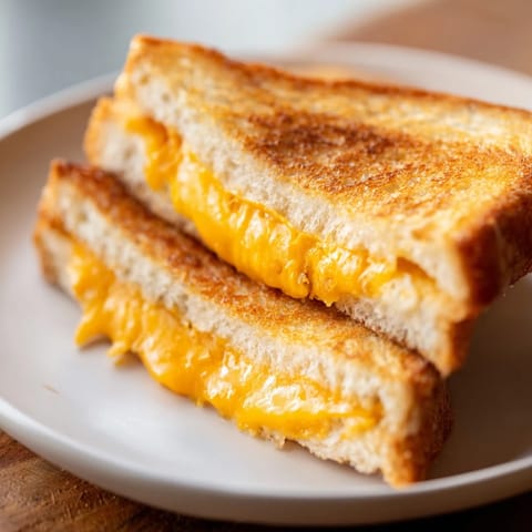Melted cheddar oozes from this easy air fryer grilled cheese sandwich, a quick and satisfying meal.