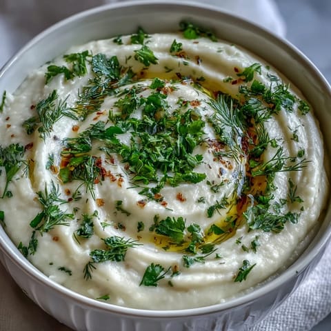 Hearty Parsnip and Herb Soup simmering in a pot with an immersion blender creating a smooth texture.