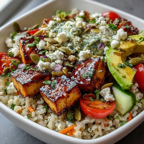 A nourishing Simple Grain Bowl with brown rice, grilled chicken, shredded carrots, red onion, and crumbled feta cheese for a quick lunch.