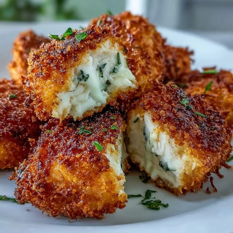 Golden-brown Asiago Panko Chicken Bites fresh from the oven, served with a side of creamy ranch for dipping.