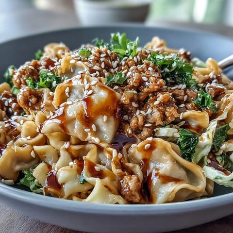 Quick and satisfying Asian-inspired Potsticker Noodle Stir-Fry loaded with savory turkey, tender noodles, and crisp veggies.  