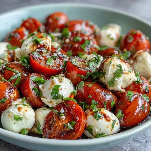 Mason Jar Caprese Salad with fresh mozzarella, cherry tomatoes, and basil, drizzled with balsamic glaze in a portable jar.