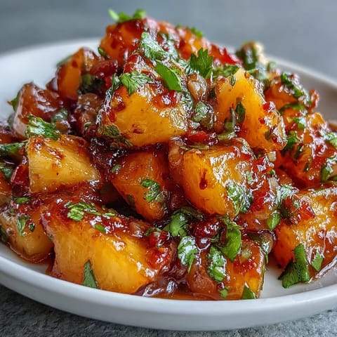 Fruity and spicy Peach Jalapeño Salsa recipe, a refreshing condiment for summer meals.
