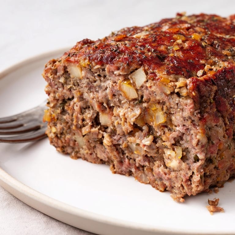 Golden-brown Effortless Stove Top Stuffing Meatloaf Hack, ready for slicing and serving.