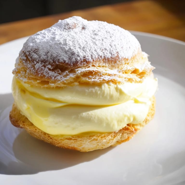 See the rustic, imperfect layers of this tempting Chaos Karpatka, ready to be enjoyed as dessert perfection.