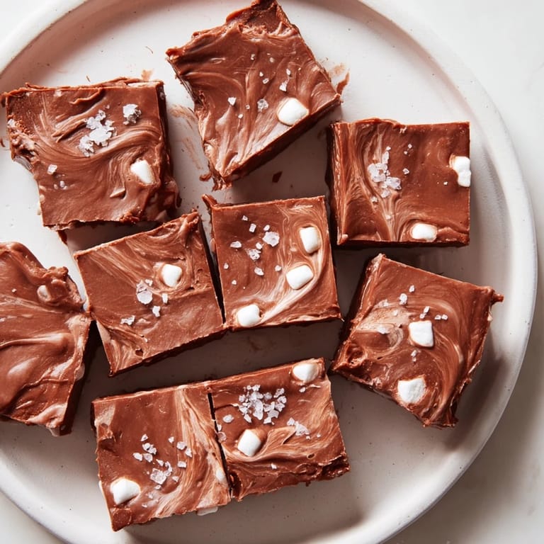 Easily made 5-Minute Marshmallow Fudge, a quick dessert topped with melty marshmallows and ready in minutes for enjoyment.