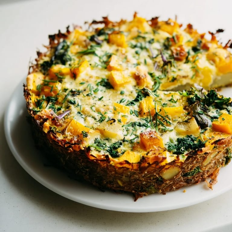 Savory Potato Crust Quiche: Imagine a flaky crust with caramelized butternut squash and fresh sage.