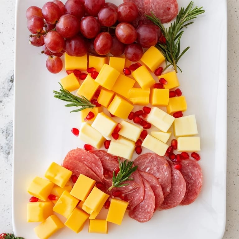 Holiday joy: a delicious Christmas Stocking Snack Tray bursting with fresh flavors, perfect for sharing.