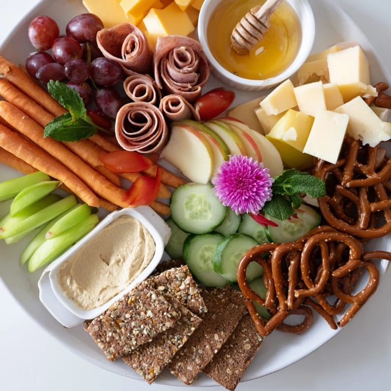 This Gallop & Graze Horse Charcuterie features artfully arranged cheeses, snacks, and fresh produce for guests.