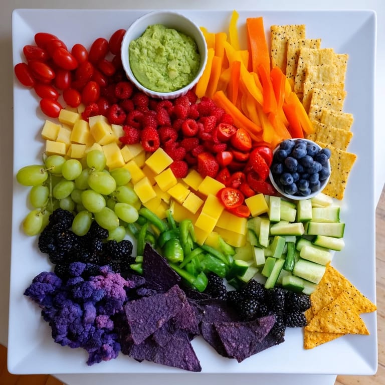 Vibrant Rainbow Pride Spectrum recipe featuring fresh, color-coordinated produce, perfect for a celebratory spread.