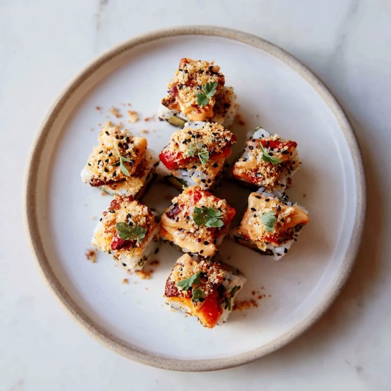 Imagine tiny muffin tin treasures: baked Marry Me Chicken Sushi Bake Cups with a crispy, golden topping.