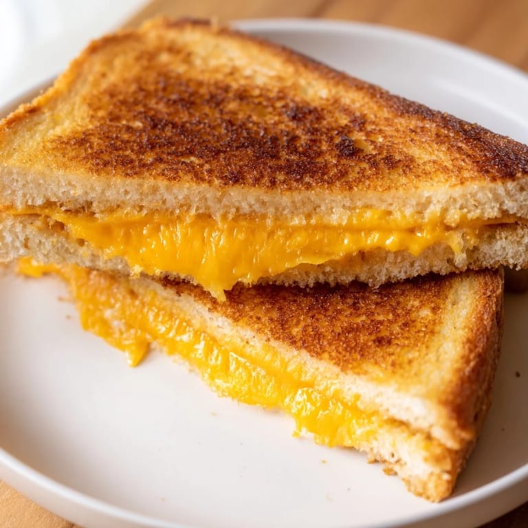 Imagine a warm, golden-brown air fryer grilled cheese sandwich, ready for a comforting, cheesy bite.
