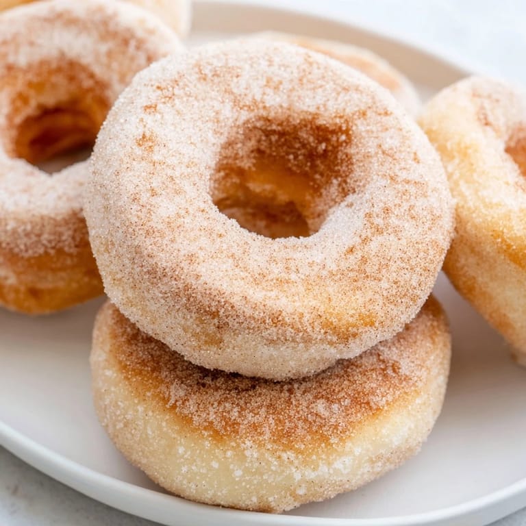 Warm, freshly made 1-Minute Air Fryer Donuts with a crispy outside and soft inside, ideal for dessert.