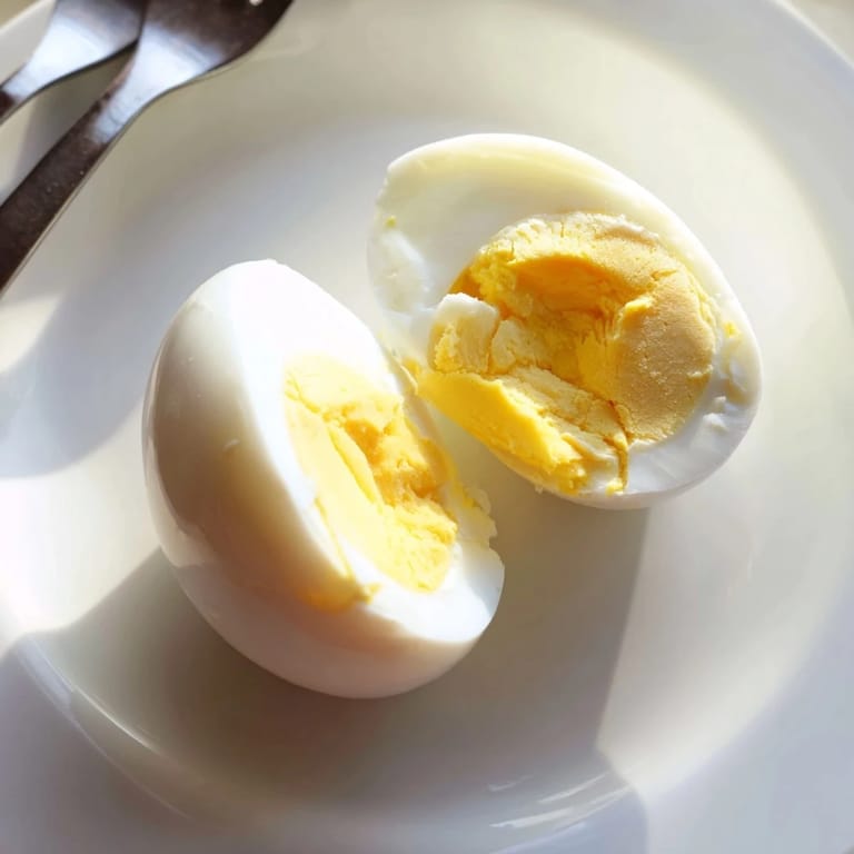 Freshly peeled air fryer boiled eggs, offering a creamy, tender bite – a healthy and tasty choice.