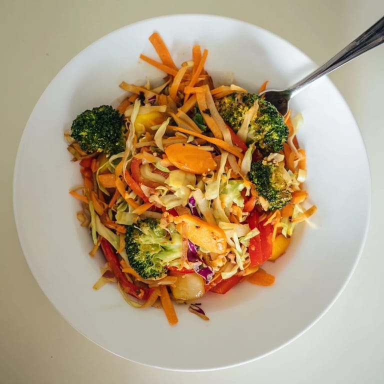 Comforting Fermented Veggie Winter Stir-Fry served steaming hot in a wok, garnished with sliced green onions and toasted sesame seeds.  