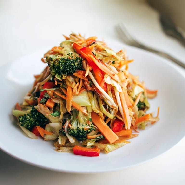 Colorful bowl of Comforting Fermented Veggie Winter Stir-Fry with sweet potatoes, cabbage, and bell pepper, ready for a cozy weeknight meal.