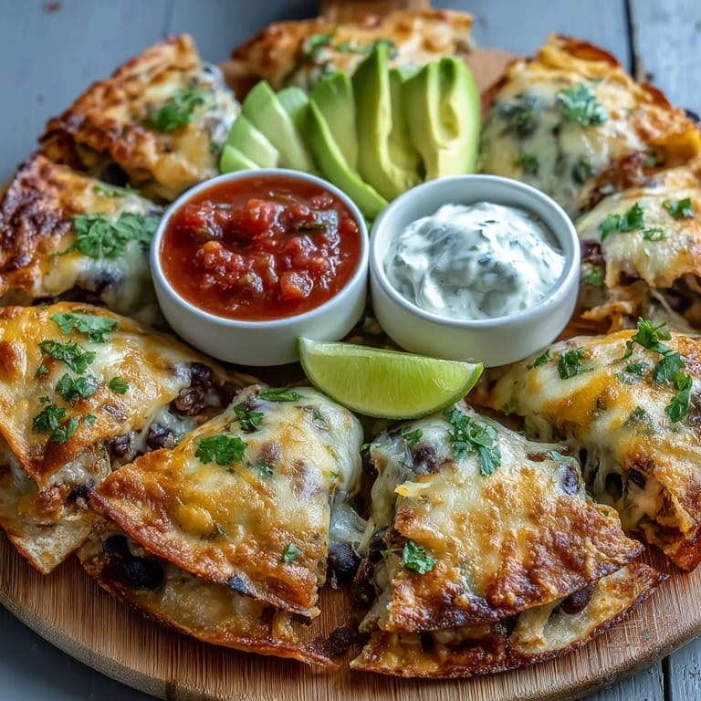 Freshly baked Blooming Quesadilla Ring with melted cheese and vibrant bell peppers.