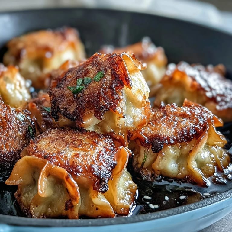 Smash Dumplings served on a plate with chopsticks, ready to be dipped in chili oil.
