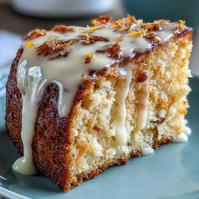 A slice of Heavenly Blood Orange Yogurt Cake on a napkin with fresh berries, highlighting the moist crumb texture.