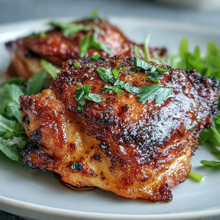 Crispy-skinned chicken thighs paired with zesty lemon butter cabbage slaw, creating a satisfying keto meal.