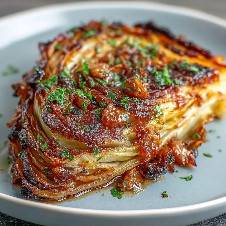 Crispy Air Fryer Cabbage Steaks with Garlic Butter, perfectly seasoned and air-fried until tender inside and crunchy outside, finished with a rich garlic butter glaze.