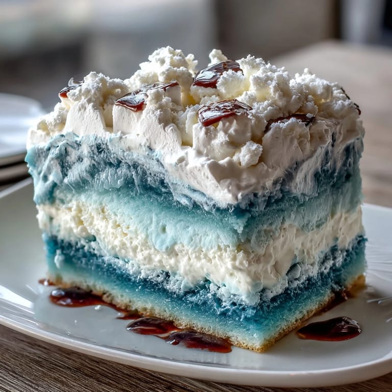 Moist vanilla sheet cake topped with swirling ocean wave buttercream in shades of blue, evoking a dreamy Pisces-inspired aquatic design.