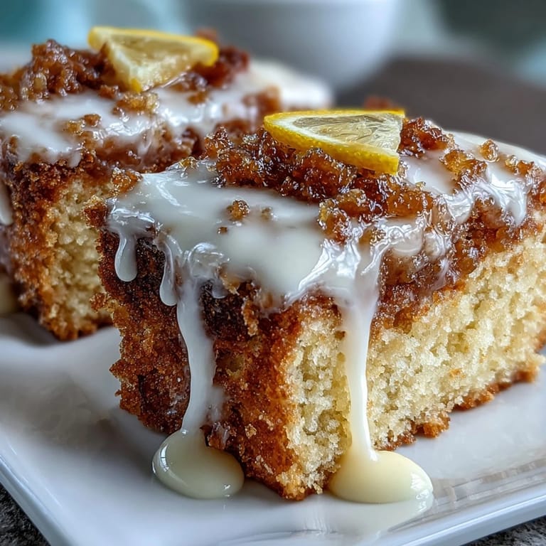 Moist lemon drizzle loaf cake topped with tangy citrus glaze, perfect for spring afternoon tea or brunch.