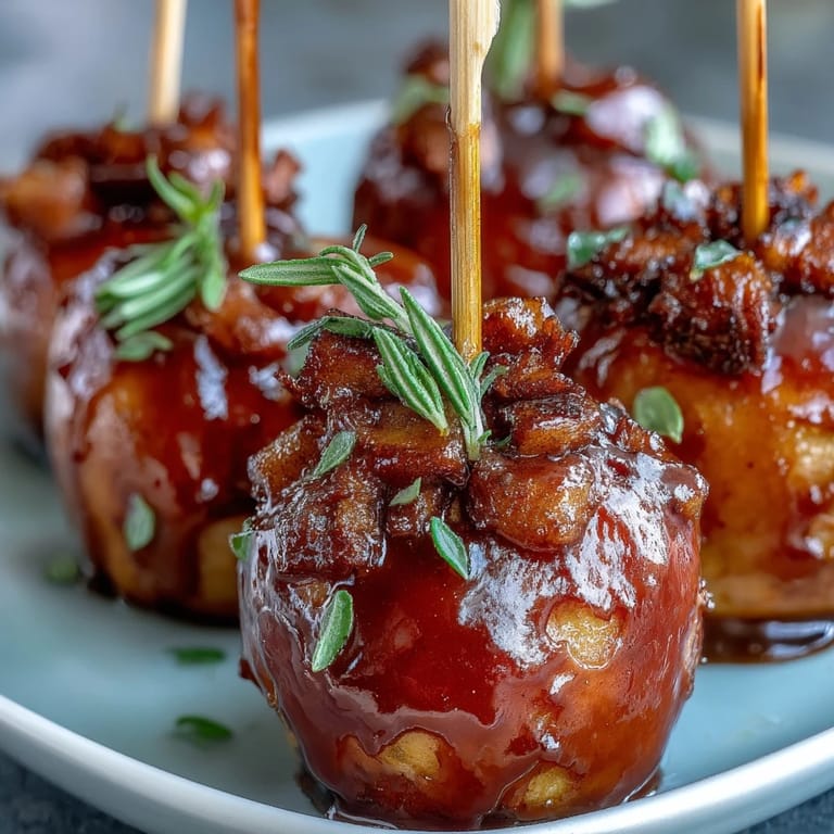Sweet candy-coated apple bites on toothpicks: crunchy apples covered in shiny red glaze, ideal for kids and celebrations.