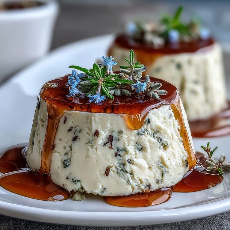 Creamy Italian panna cotta infused with fragrant lavender and sweet honey, topped with fresh berries for a spring dessert.