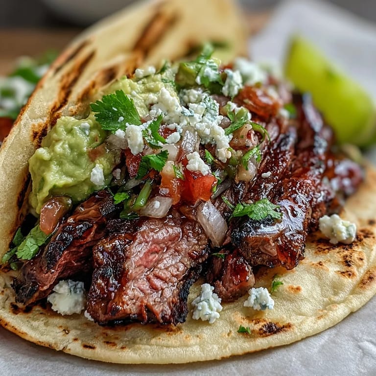 Festive taco bar spread with juicy carne asada, crisp lettuce, and creamy guacamole, perfect for Cinco de Mayo gatherings.  