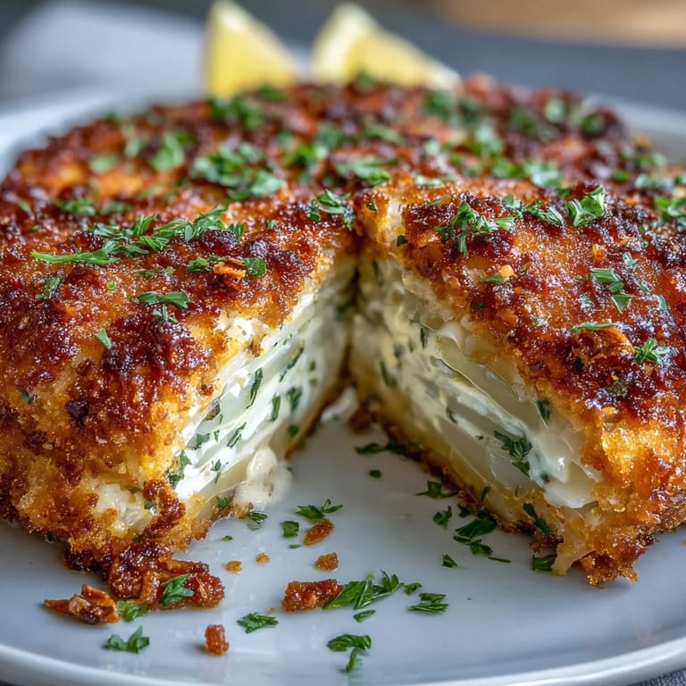 Crispy, tender cabbage schnitzel with seasoned panko coating, ideal as a main dish or side, garnished with parsley and served with lemon.