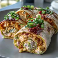 Buffalo Chicken Cream Cheese Pinwheel Wraps with shredded chicken and tangy Buffalo sauce, rolled in flour tortillas for an easy appetizer.